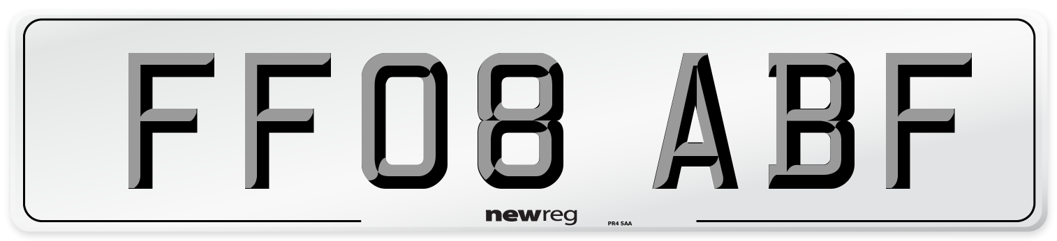 FF08 ABF Number Plate from New Reg